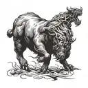 A bear and a bull engaged in a fierce battle symbolizing the ups and downs of the Forex market tattoo design idea