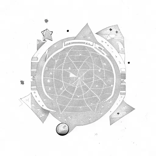 space theme stars planets tattoo design idea