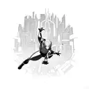 miles morales falling from the building, "its a leap of faith" in the top and in the bottom the skyline of a city tattoo design idea