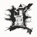 outer banks map outline filled tattoo design idea