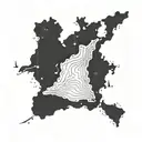 outer banks map outline filled tattoo design idea