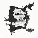 outer banks map outline filled tattoo design idea