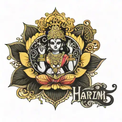 Hari Lakshmi name tattoo design idea