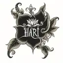 Hari Lakshmi name tattoo design idea