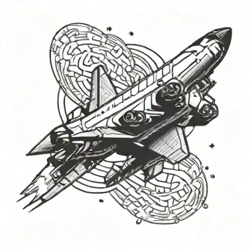 Space shuttle launching tattoo design idea