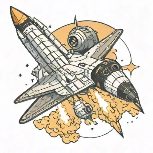 Space shuttle launching tattoo design idea
