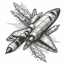 Space shuttle launching tattoo design idea