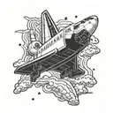 Space shuttle launching tattoo design idea