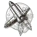 Space shuttle launching tattoo design idea