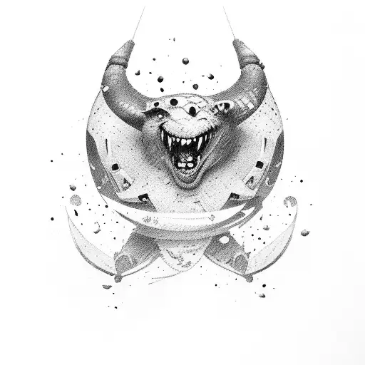 An athlete in action, mid-kick or mid-punch tattoo design idea