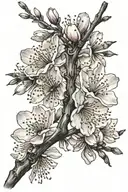 cherry blossom branch tattoo design idea