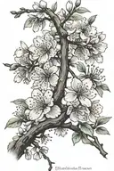 cherry blossom branch tattoo design idea