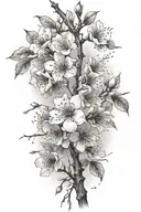 cherry blossom branch tattoo design idea