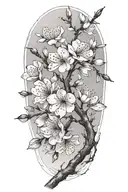 cherry blossom branch tattoo design idea