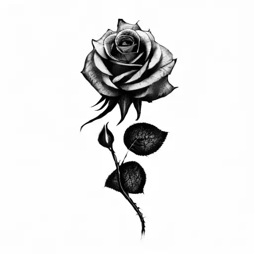 a rose with spider webs tattoo design idea