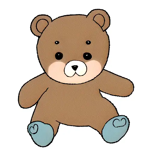 adorable cartoon baby bear tattoo design idea