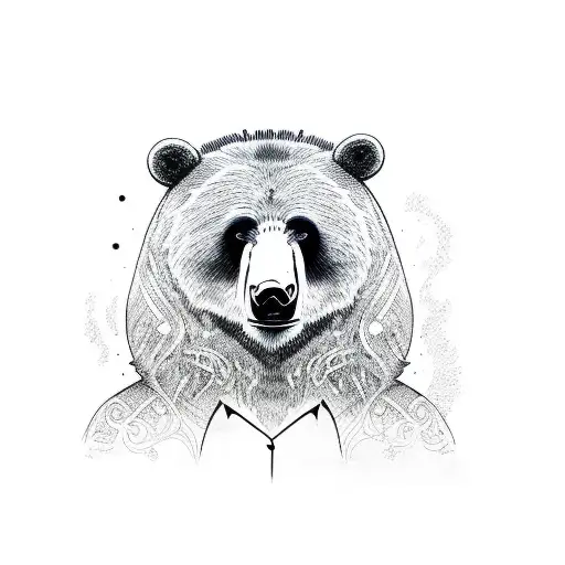  cartoon mean bear  tattoo design idea