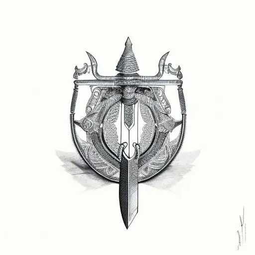 african sword tattoo design idea