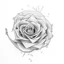powerful webbed rose tattoo design idea