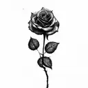 a rose with spider webs tattoo design idea