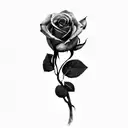 a rose with spider webs tattoo design idea