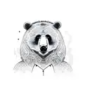  cartoon mean bear  tattoo design idea