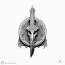 african sword tattoo design idea