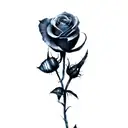 a rose with spider webs tattoo design idea
