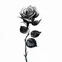a rose with spider webs tattoo design idea