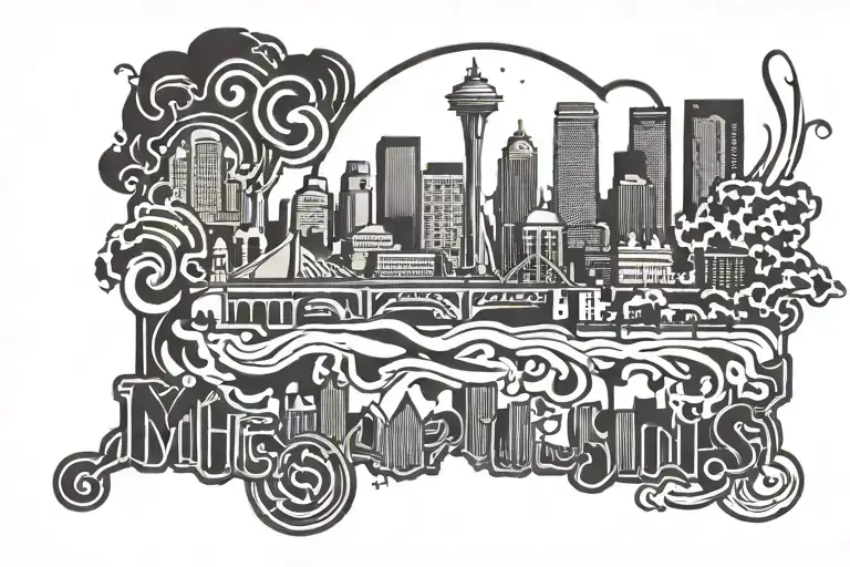 memphis skyline graffiti tattoo design idea