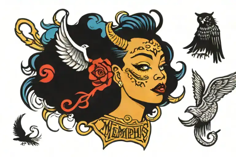 memphis graffiti  tattoo design idea