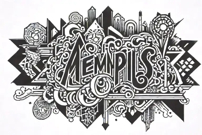memphis graffiti  tattoo design idea