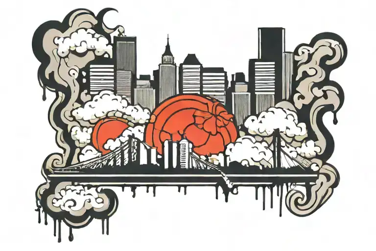 graffiti Memphis skyline tattoo tattoo design idea