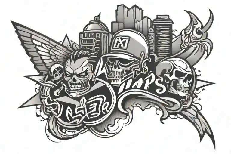 memphis graffiti  tattoo design idea