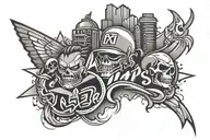 memphis graffiti  tattoo design idea