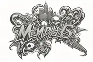 memphis graffiti  tattoo design idea