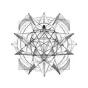 Circlular Pentagram shaped bicycle with a number 13 tattoo design idea