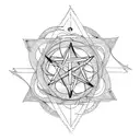 Circlular Pentagram shaped bicycle with a number 13 tattoo design idea