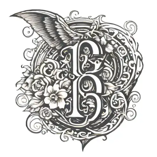 a tattoo of the number 96 tattoo design idea