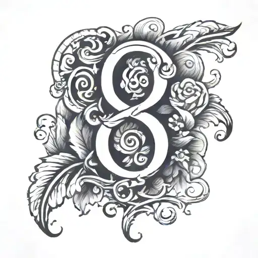 a tattoo of the number 96 tattoo design idea