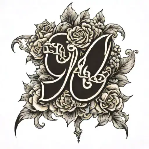 a tattoo of the number 96 tattoo design idea