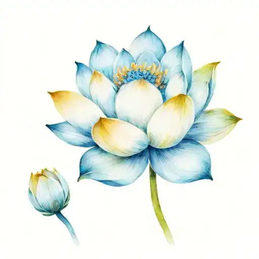 blue lotus tattoo design idea