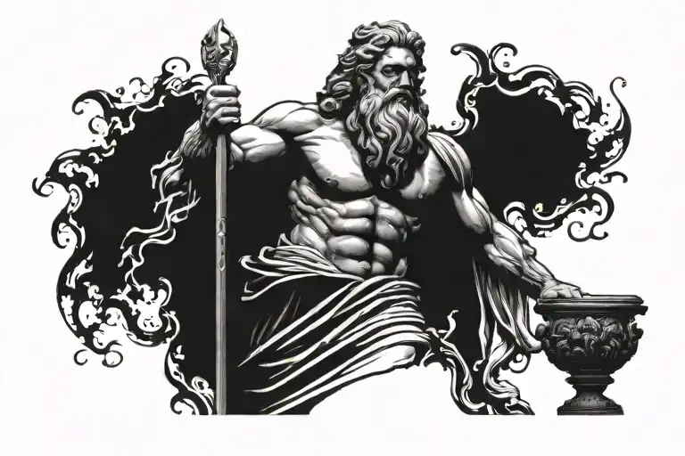 Zeus holding tattoo design idea