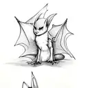 Bats and fairies cascading tattoo design idea