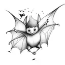 Bats and fairies cascading tattoo design idea