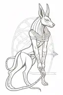 anubis an ra egyptian god full body made tattoo design idea