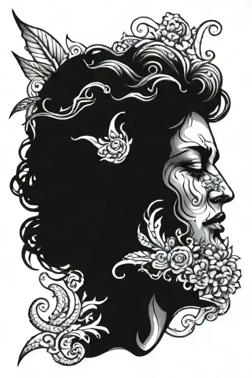 heaven face made tattoo design idea