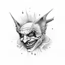 joker crazy sad tattoo design idea