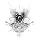 joker crazy sad tattoo design idea