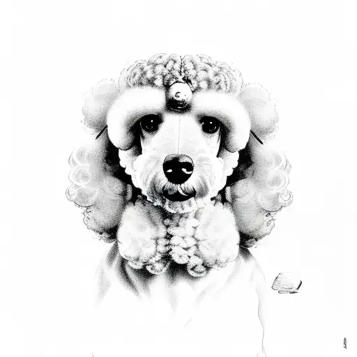 poodle and porsche tattoo design idea